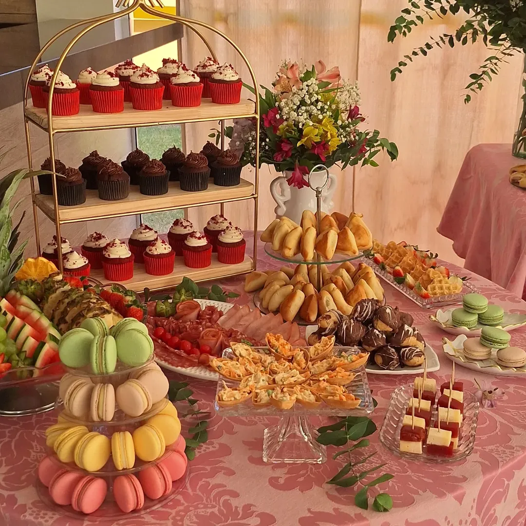 Buffet montado para festa em Ribeirão Preto